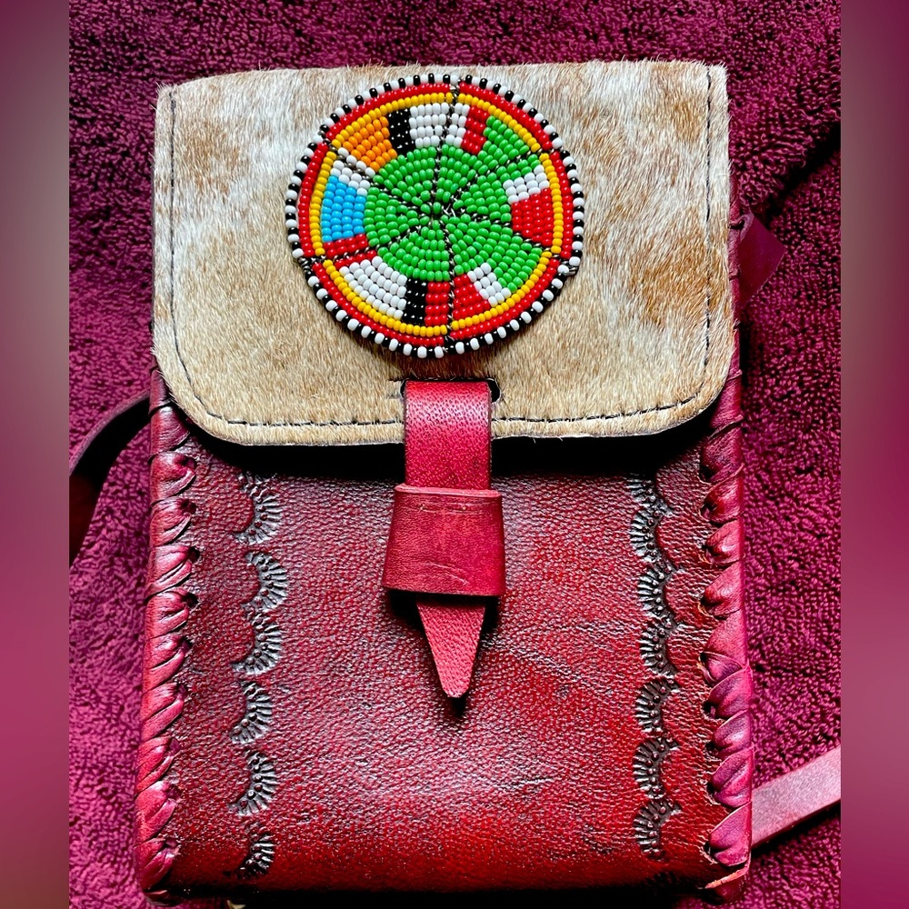 New Leather/ hide handmade crossbody/ purse